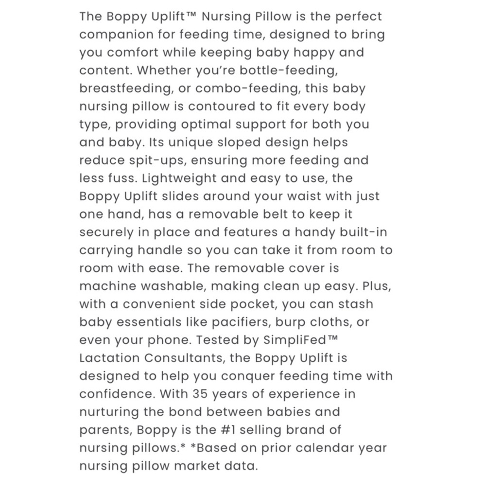 NWT Boppy : gray cream leaf print maternity uplift nursing breastfeeding pillow - Picture 13 of 13